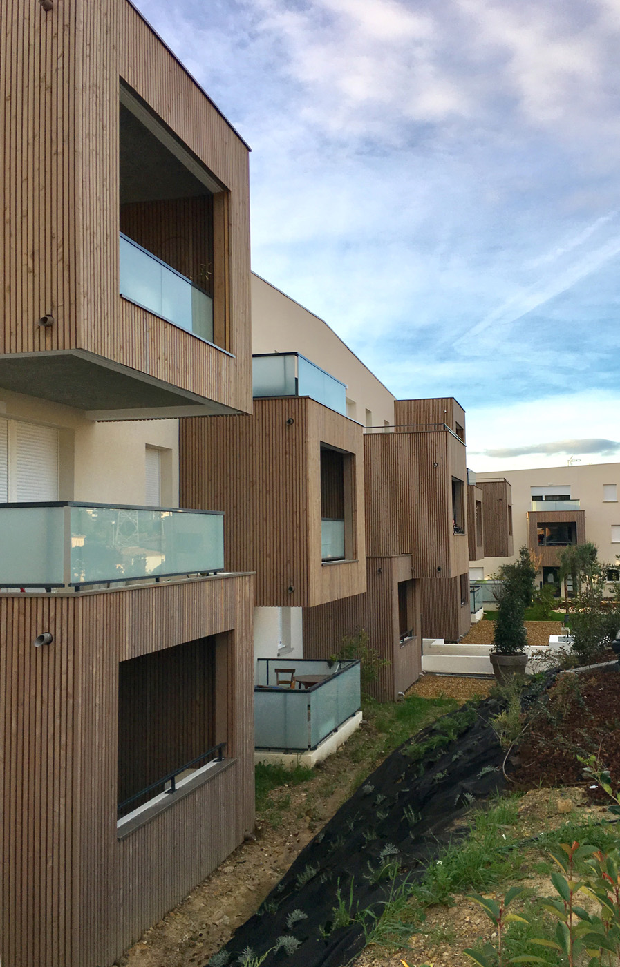 Résidence Tony Garnier 64 logements collectifs à Grabels_vue sur les loggias