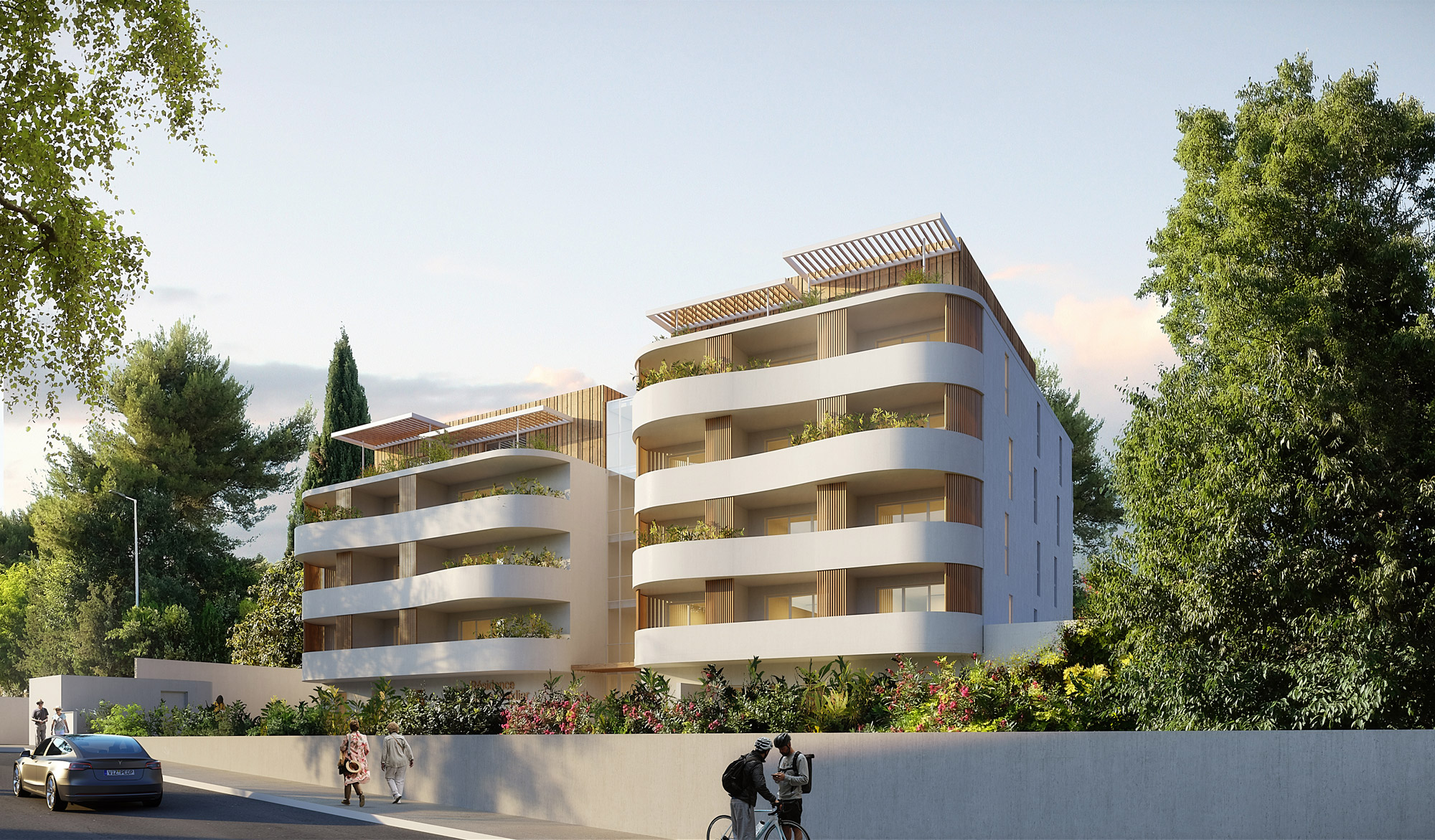 Perspective depuis la rue - Résidence autonomie Jean Péridier de 55 logements Montpellier