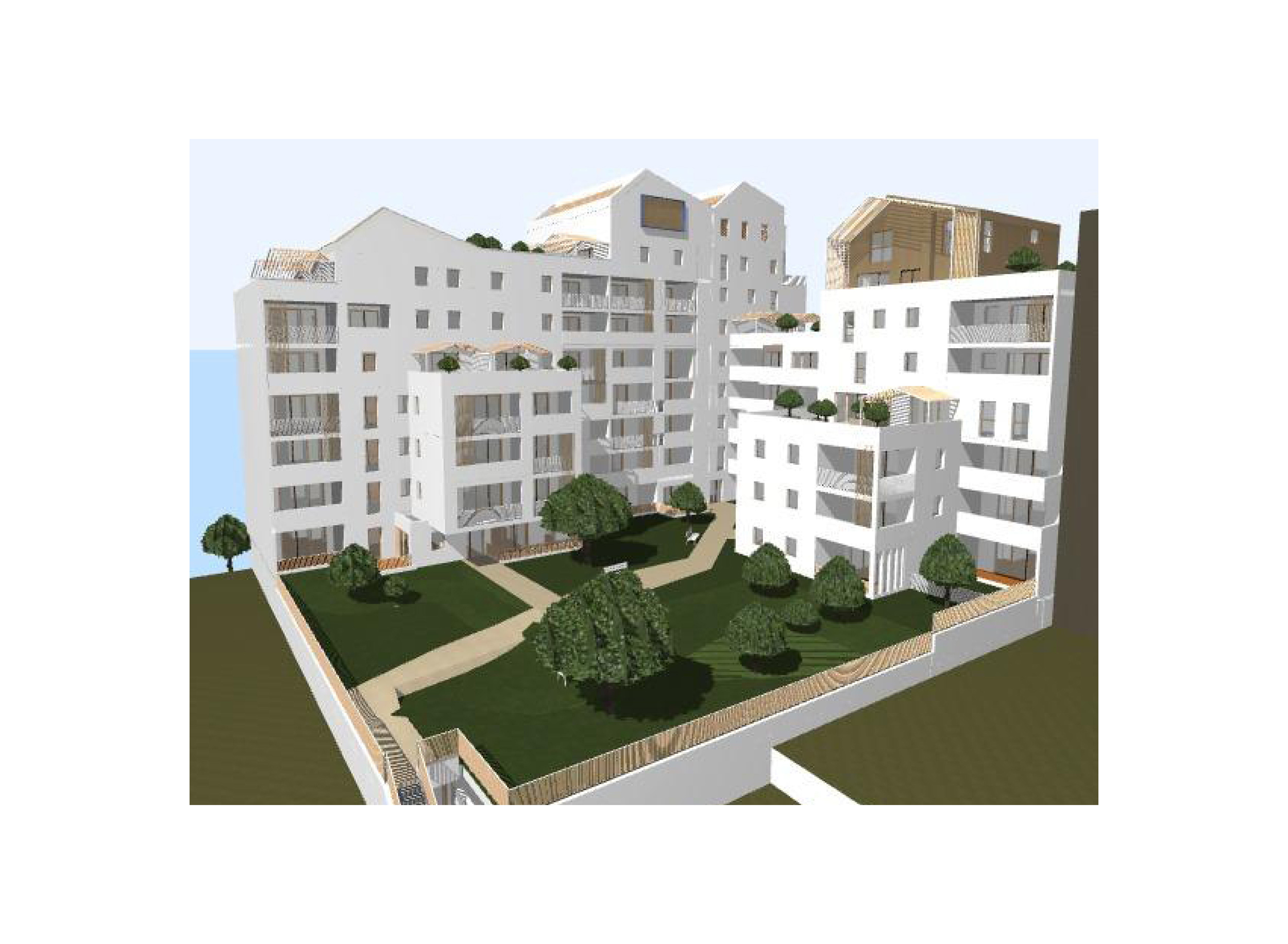 ACM 79 logements collectifs ZAC République Montpellier_Vue sur le coeur de l'ilot