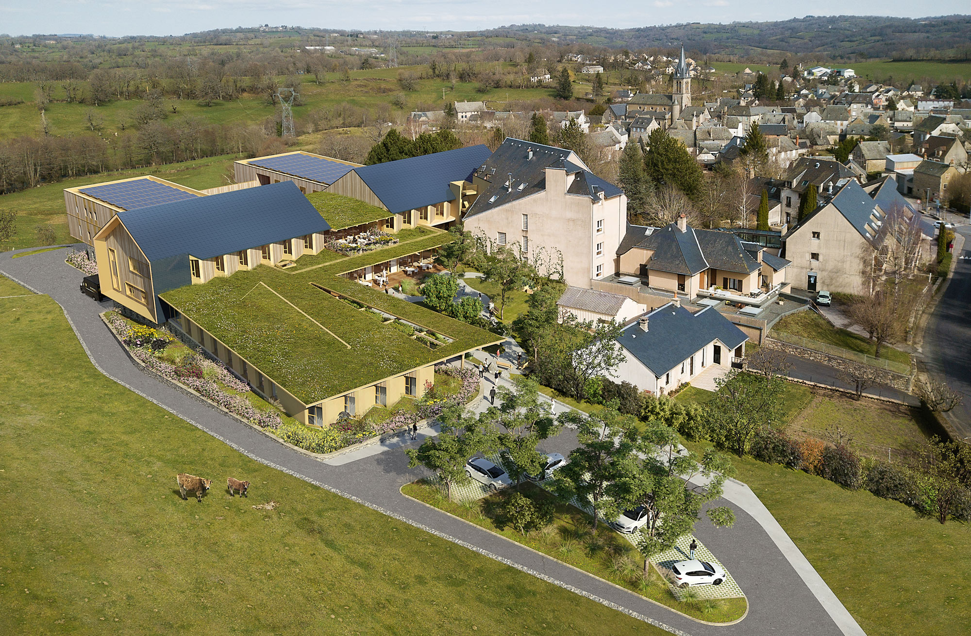 Argences en Aubrac_Pôle intergénérationnel Vue aérienne