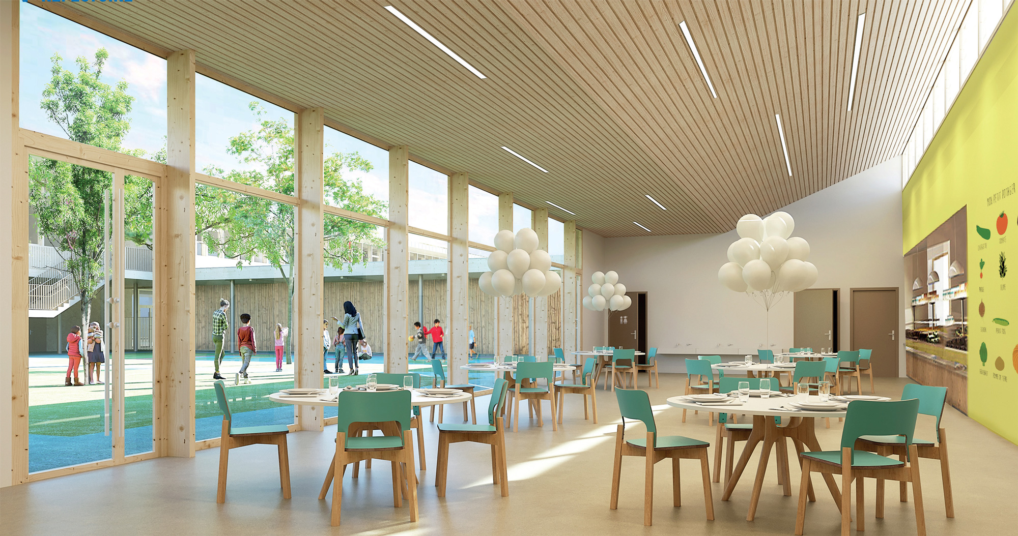 Groupe scolaire de Six-Fours-les-Plages_réfectoire élémentaire