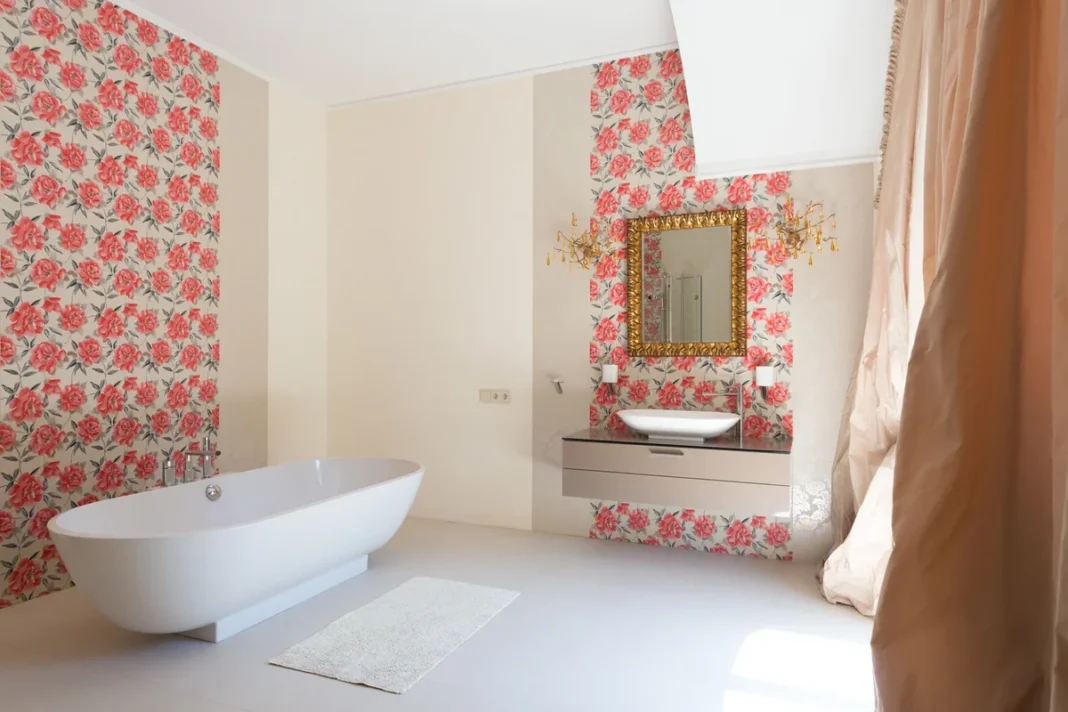 papier peint salle de bain