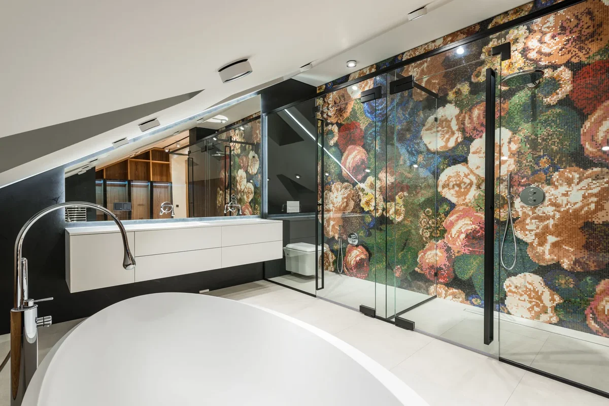 papier peint salle de bain