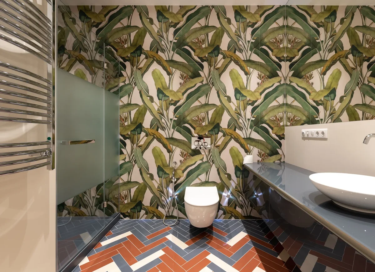 papier peint salle de bain