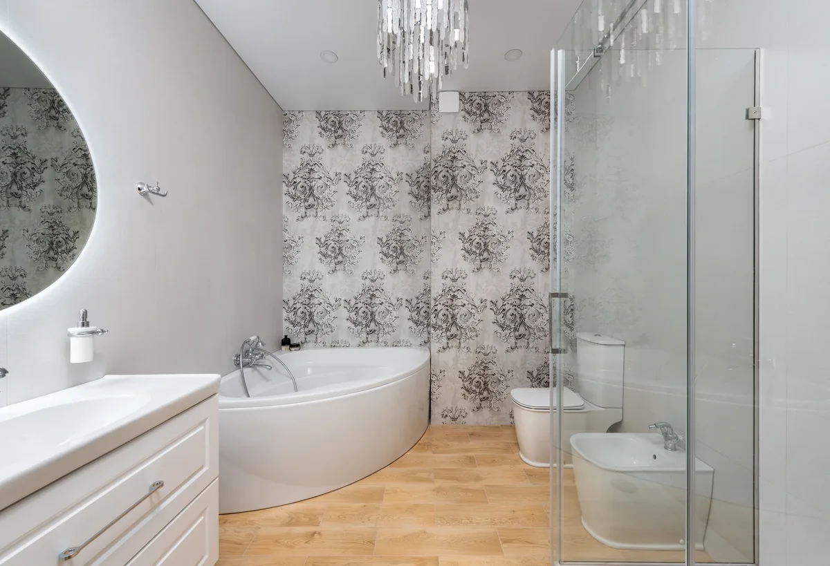 papier peint salle de bain